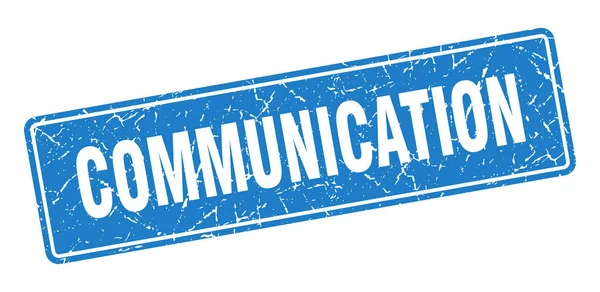 Communicatiemerk Communicatie Vintage Blauw Label Teken — Stockvector