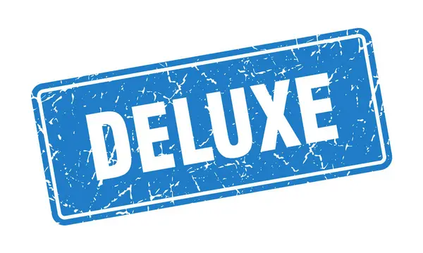 Deluxe Frimärke Deluxe Vintage Blå Etikett Underskrift — Stock vektor