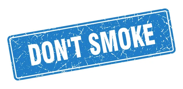 Geen Postzegel Roken Rook Geen Vintage Blauw Label Teken — Stockvector