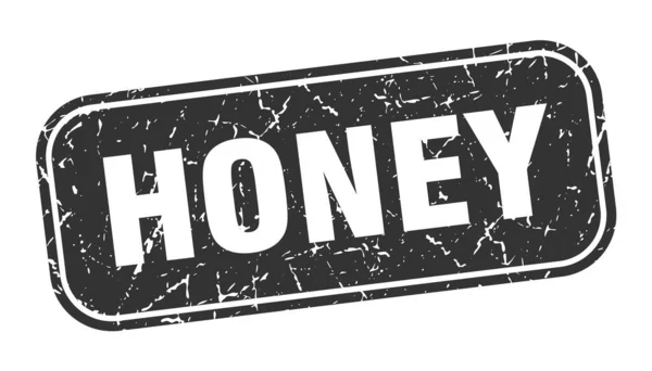 Honey Stamp Honey Square Grungy Black Sign — Stock Vector