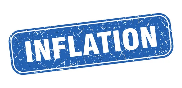Sello Inflación Inflado Cuadrado Grungy Azul Signo — Archivo Imágenes Vectoriales