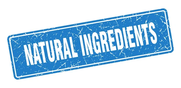 Natuurlijke Ingrediënten Stempel Natuurlijke Ingrediënten Vintage Blauw Label Teken — Stockvector