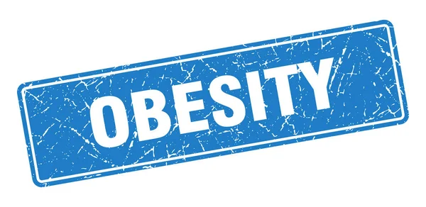 Obezite Damgası Obezite Klasik Mavi Etiket Mzala — Stok Vektör