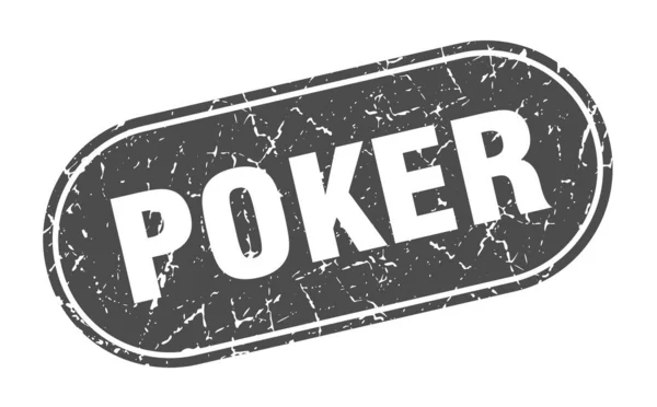 Signo Póquer Sello Negro Poker Grunge Etiqueta — Vector de stock