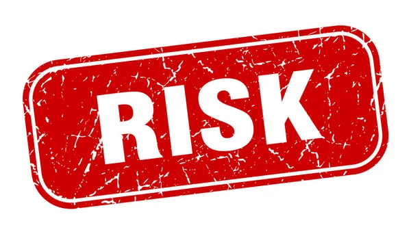 Risicostempel Risico Vierkant Grungy Rood Teken — Stockvector