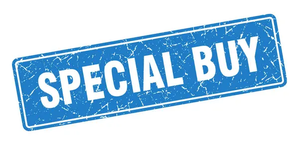 Speciální Koupě Známky Speciální Koupit Vintage Modrý Štítek Podpis — Stockový vektor