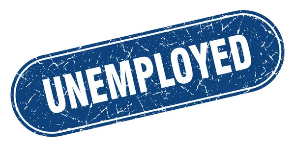 失业标志 失业的人抱怨蓝色的邮票 — 图库矢量图片