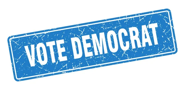 Votare Timbro Democratico Voto Democratico Etichetta Blu Vintage Firma — Vettoriale Stock