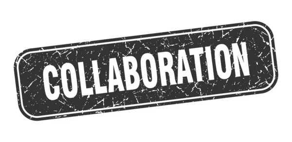 Σφραγίδα Συνεργασίας Συνεργασία Τετράγωνο Grungy Μαύρο Σημάδι — Διανυσματικό Αρχείο
