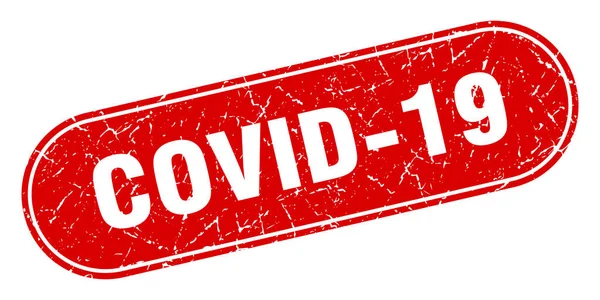 Covid 19标志 Covid Grunge红色邮票 — 图库矢量图片
