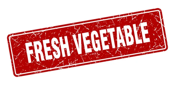 Sello Verduras Frescas Etiqueta Roja Fresca Vegetal Vintage Señal — Vector de stock