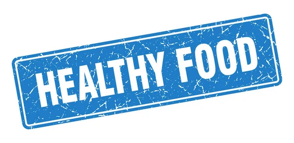 健康食品券 健康食品复古蓝色标签 — 图库矢量图片