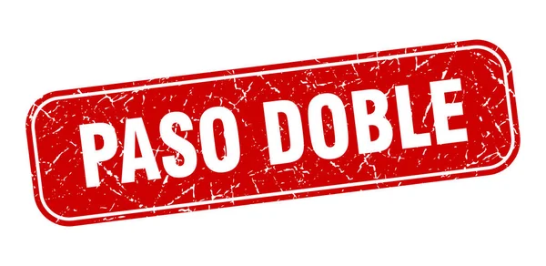 Paso Doble Damgası Paso Doble Kare Grungy Kırmızı Işareti — Stok Vektör