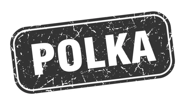 Polka Razítko Polka Čtvercový Grungy Černý Znak — Stockový vektor