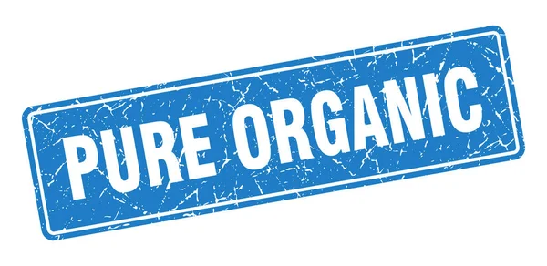 Sello Orgánico Puro Etiqueta Azul Vintage Orgánica Pura Señal — Vector de stock