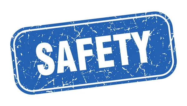 Selo Segurança Segurança Quadrado Grungy Sinal Azul — Vetor de Stock