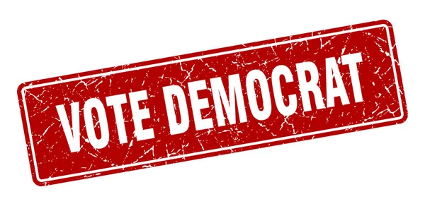 Stem Democraat Stempel Stem Democratisch Vintage Rood Label Teken — Stockvector