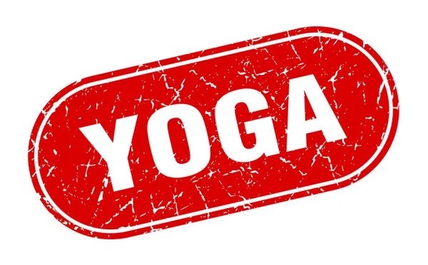 Señal Yoga Yoga Grunge Sello Rojo Etiqueta — Vector de stock