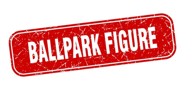 Eine Briefmarke Ballpark Figur Quadratisch Grungy Rotes Zeichen — Stockvektor