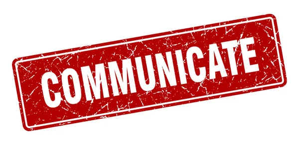 Timbre Communication Communiquer Étiquette Rouge Vintage Signe — Image vectorielle
