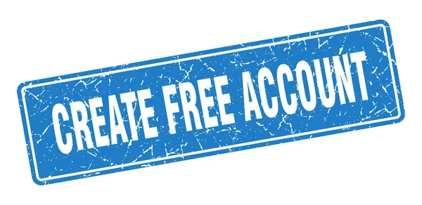 Создать Бесплатный Штамп Счета Создать Бесплатный Аккаунт Винтажный Синий Ярлык — стоковый вектор