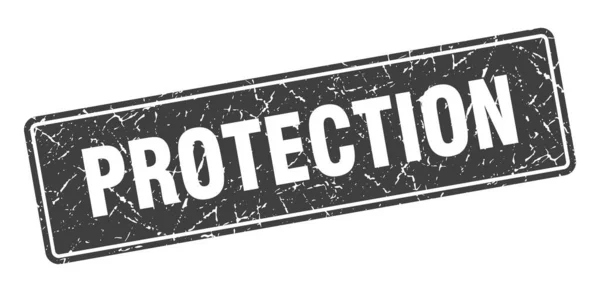 Sello Protección Protección Etiqueta Negra Vintage Señal — Vector de stock