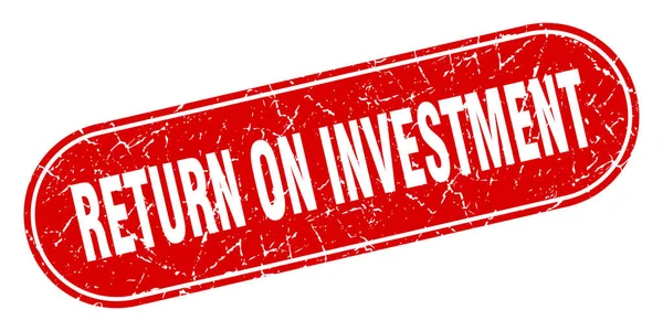 Rendimento Del Segno Investimento Ritorno Sugli Investimenti Grunge Timbro Rosso — Vettoriale Stock