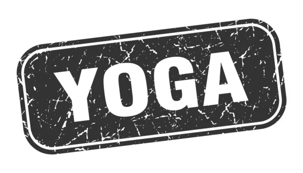 Timbre Yoga Yoga Carré Grungy Signe Noir — Image vectorielle