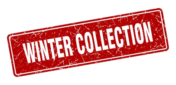 冬季集邮邮票 冬季收集古董红色标签 — 图库矢量图片