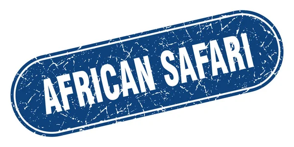 African Safari Sign African Safari Grunge Blue Stamp Label — Stock Vector