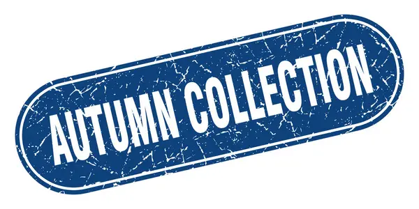 Herfst Verzamelbord Herfst Collectie Grunge Blauwe Stempel Etiket — Stockvector