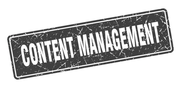 Content Management Stempel Content Management Vintage Zwart Label Teken — Stockvector