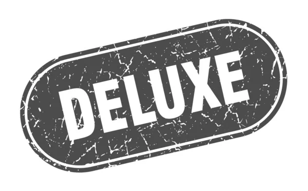 Deluxe Skylt Deluxe Grunge Svart Stämpel Märkning — Stock vektor