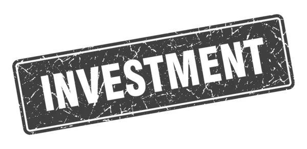 Investeringsstämpel Investering Vintage Svart Etikett Underskrift — Stock vektor