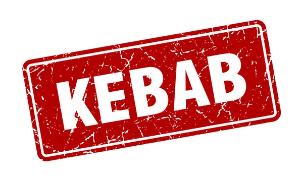 Kebabstämpel Kebab Vintage Röd Etikett Underskrift — Stock vektor