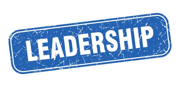 Timbre Leadership Leadership Carré Grungy Signe Bleu — Image vectorielle