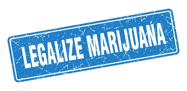 Legalizar Sello Marihuana Legalizar Marihuana Etiqueta Azul Vintage Señal — Archivo Imágenes Vectoriales