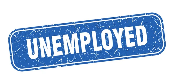 失业邮票 失业的 失业的 没有前途的蓝色标志 — 图库矢量图片