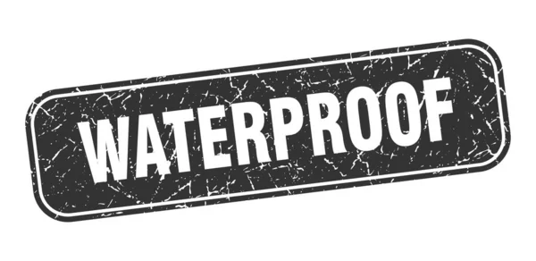 Waterproof Stamp Waterproof Square Grungy Black Sign — Stock Vector