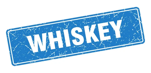 Timbre Whisky Whisky Vintage Étiquette Bleue Signe — Image vectorielle