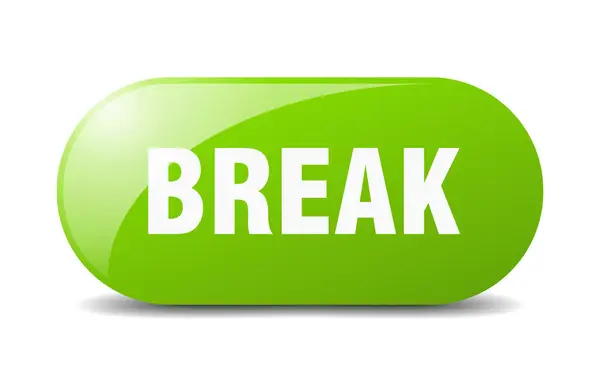 Break Button Break Sign Key Push Button — Stock Vector