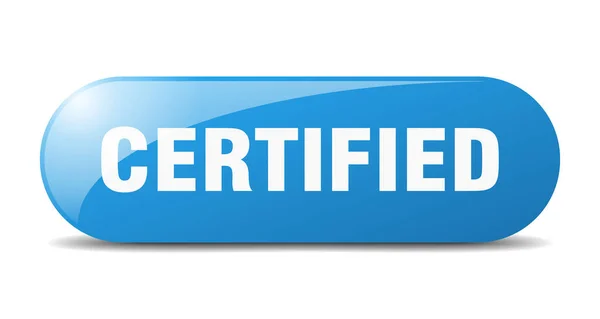 Bouton Certifié Signe Certifié Clé Bouton Poussoir — Image vectorielle