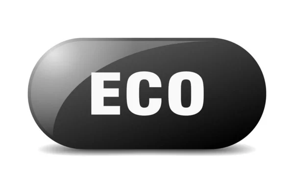 Eco Knop Ecoteken Sleutel Drukknop — Stockvector