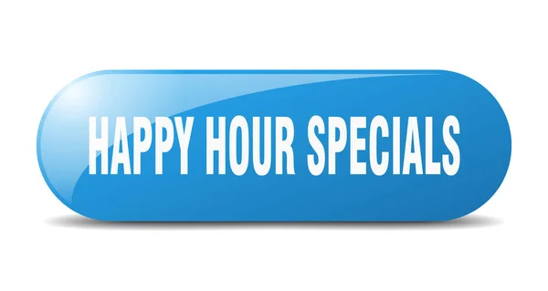 Happy Hour Specials Knop Happy Hour Specials Teken Sleutel Drukknop — Stockvector