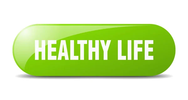 Кнопка Здорового Життя Здоровий Життєвий Знак Ключ Натисніть Кнопку — стоковий вектор