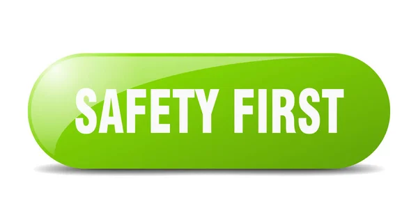 Primeiro Botão Segurança Segurança Primeiro Sinal Chave Botão Pressão —  Vetores de Stock