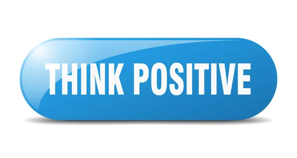 Pensar Botão Positivo Pensar Sinal Positivo Chave Botão Pressão — Vetor de Stock