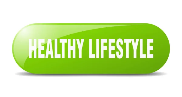 Gesunder Lebensstil Zeichen Eines Gesunden Lebensstils Schlüssel Druckknopf — Stockvektor