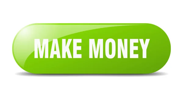 Make Money Button Make Money Sign Key Push Button — Stock Vector