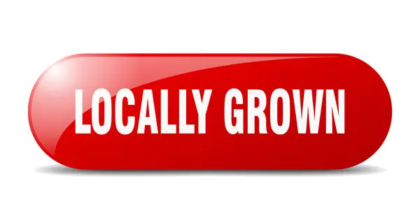 Locally Grown Button Locally Grown Sign Key Push Button — Stock Vector